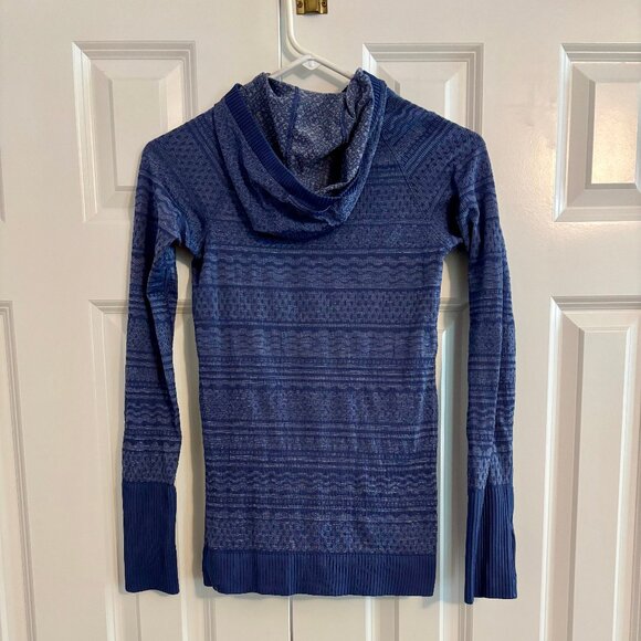 Lululemon Rest Less Long Sleeve Hooded Blue Top Women 4 - Picture 3 of 9